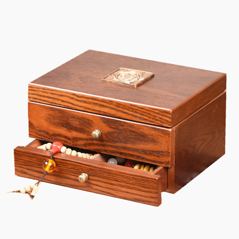 首饰盒美式实木质饰品盒复古公主手表珠宝耳钉耳环项链收纳盒礼物