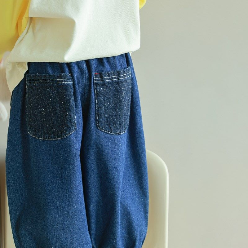 utouto大耳象女童彩点拼接牛仔裤2024春季新款儿童时髦个性裤子,童装/婴儿装/亲子装,儿童牛仔裤,淘宝优惠券,粉丝福利购,淘宝优惠卷