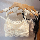 蕾丝超薄水晶杯内衣6050防走光抹胸美背吊带少女纯欲夏季 外穿背心