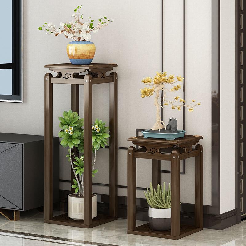 木高端感中见详情花架轻奢实高级绿箩置物架式复古电视柜旁边盆景