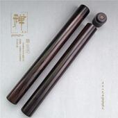 香道文玩大XSK紫光檀黑檀木20克香装 号长款 线筒香盒