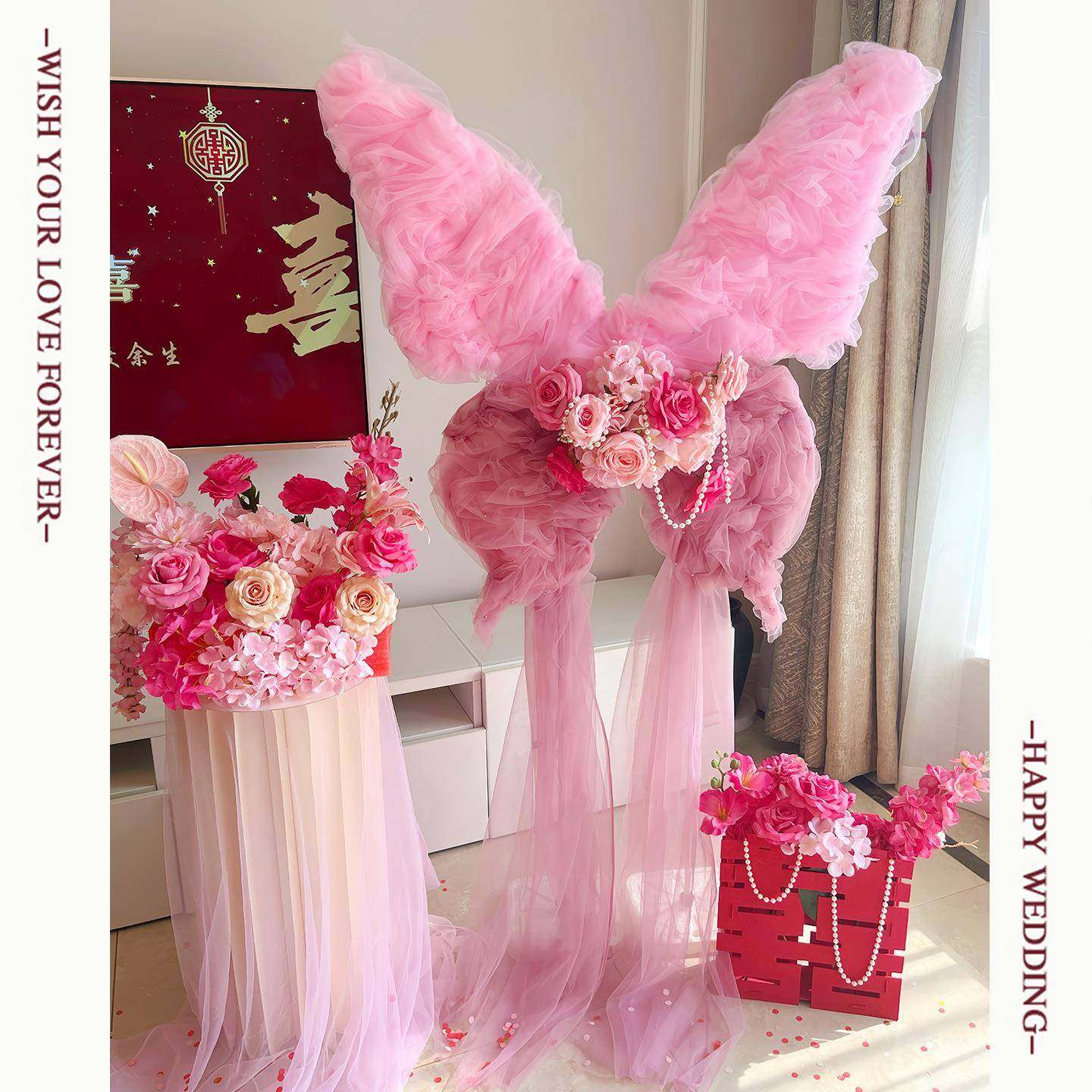 婚diy粉色房布置婚蝴蝶婚礼梦幻真纱蝶结装饰仿晨袍拍照背景墙d蝴,节庆用品/礼品,陪嫁用品套装,淘宝优惠券,粉丝福利购,淘宝优惠卷