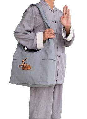 浮莲笙佛具用品居士禅袋详咨询客帆布修僧包居包朝山袋袋罗汉双层