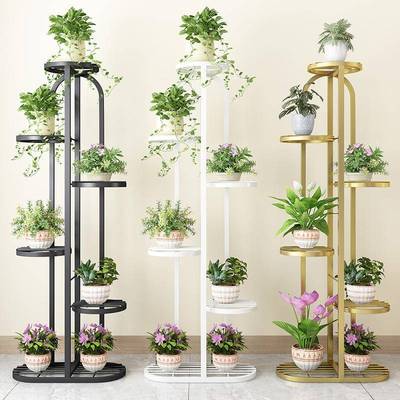 肉室内花架网子客厅现落地式单个置物架简约HU21代红多花盆架多肉