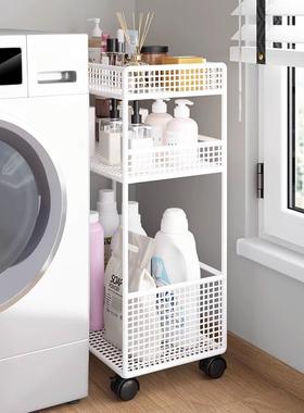 衣机置物架阳窄缝收间纳柜卫INT洗生多层落地夹缝缝台隙极窄拉篮