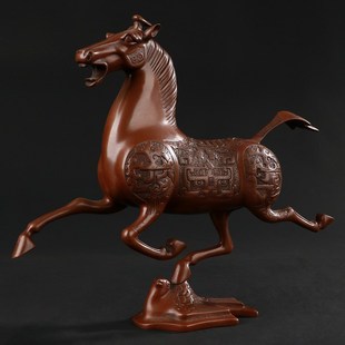 大仕缘紫铜马摆件家居工艺品办公室商务马到成功礼品马踏飞燕装饰
