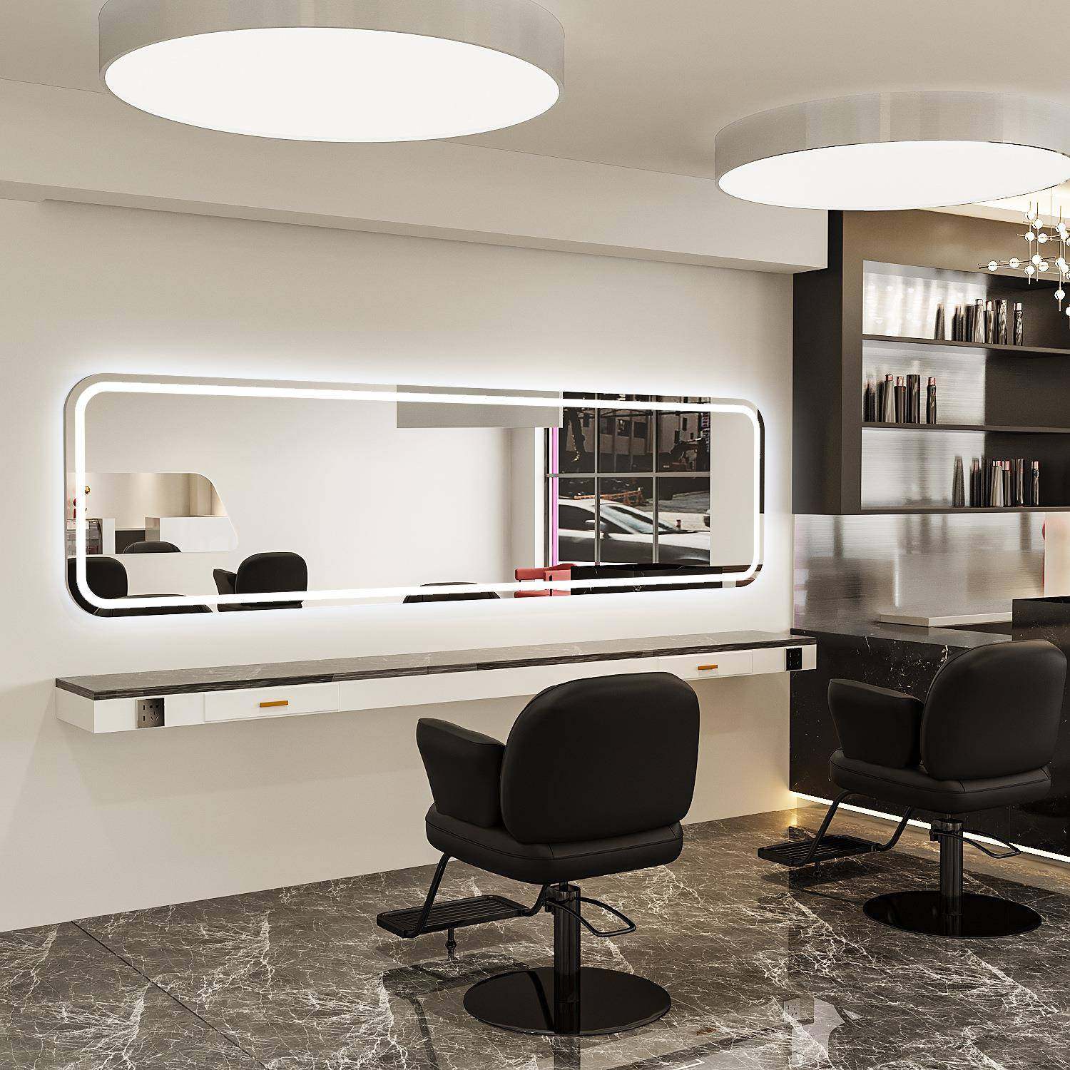 H&理发店镜台发廊柜子一体美发店镜子横挂大通镜烫染壁挂带灯,纺织面料/辅料/配套,纺织机械配件,淘宝优惠券,粉丝福利购,淘宝优惠卷