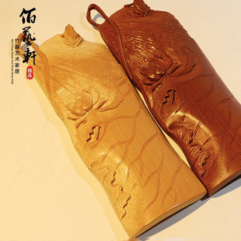 佰艺轩东阳手工竹雕文玩把件挂件精品艺术竹藤家居