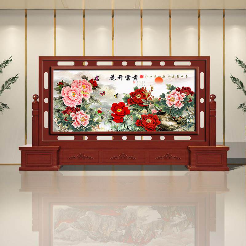 定制实木屏风隔断单位学校医院办公室会议室大厅进门遮挡落地座屏