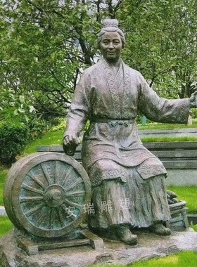 玻璃钢仿铜农耕人物 铸铜传统民俗做生意古代人物摆放户外商业街