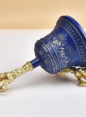 五股金刚铃杵纯铜尼泊尔蓝色九股金刚铃杵家用铃铛八吉祥金刚铃杵