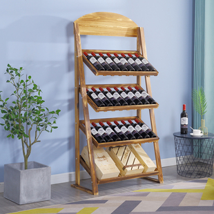 欧式红酒柜展示架实木置物架家用葡萄酒架子木质红酒架落地酒架子