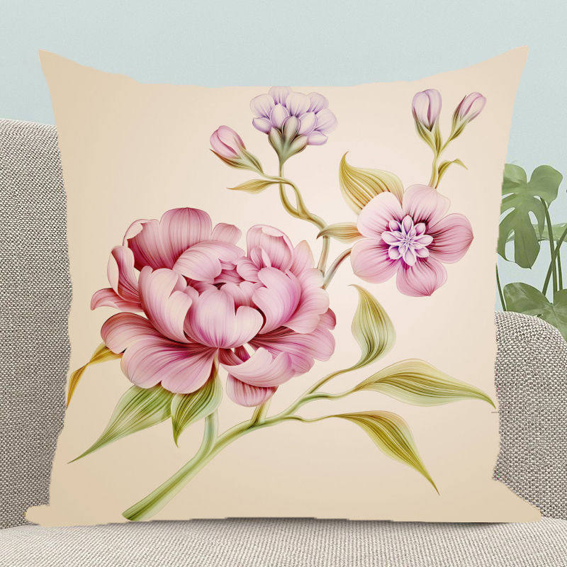 简约大气牡丹花卉抱枕十字绣套件手工线绣客厅沙发靠枕diy自己绣,居家布艺,十字绣套件,淘宝优惠券,粉丝福利购,淘宝优惠卷