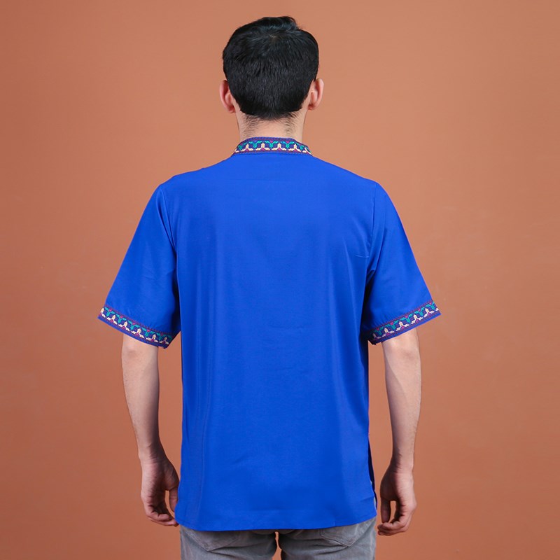 新疆维吾尔族服装夏季男女立领T恤衬衫舞蹈演出服饭店员工工作服