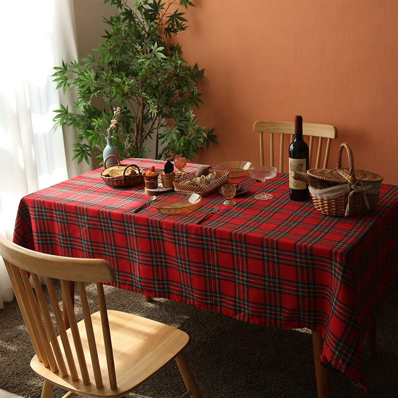 圣诞桌布节日美式红色野餐格子咖啡桌垫酒店茶几台布英伦风摄影,居家布艺,桌布,淘宝优惠券,粉丝福利购,淘宝优惠卷