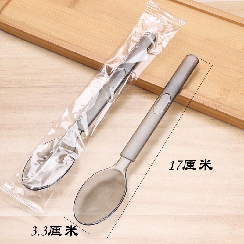 塑料勺子叉子一次性商用加厚汤勺图片
