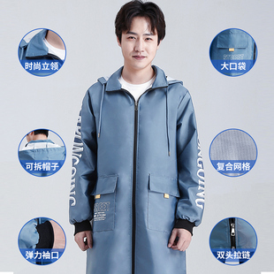 薄款罩衣大人春秋外穿洋气厨房防水长袖围裙男女大褂工作服新外套