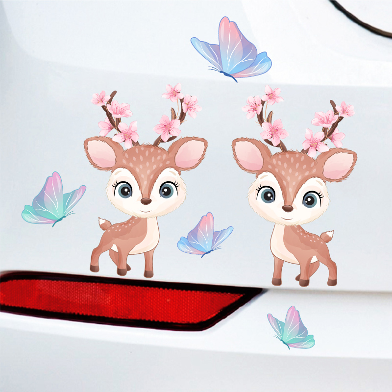 汽车贴纸车门划痕遮挡遮盖3D立体车贴电动车卡通可爱车尾防水贴画