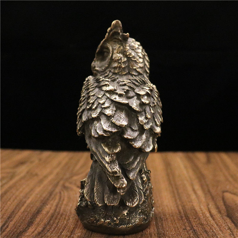 纯铜猫头鹰摆件创意客厅书房酒柜装饰工艺品摆件