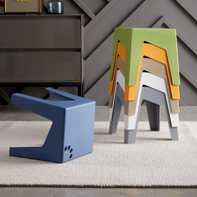 客厅小凳子加厚塑料方板凳儿童椅子可叠放猫爪凳客厅茶几浴室矮凳
