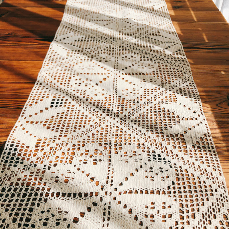 美式乡村复古桌旗桌布棉线钩针茶几餐桌斗柜鞋柜盖巾文艺森系拍摄