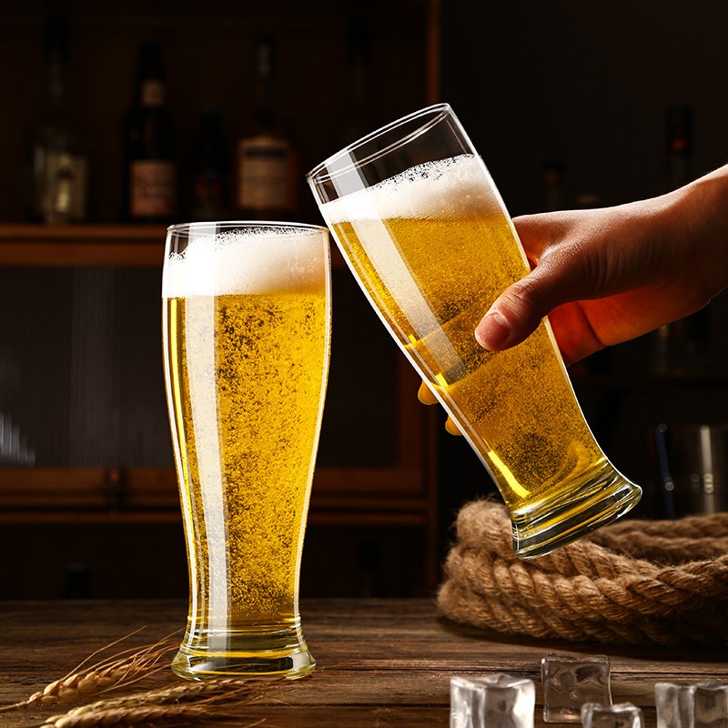 家用大号玻璃啤酒杯大容量加厚精酿啤酒专用杯网红扎啤杯商用酒杯