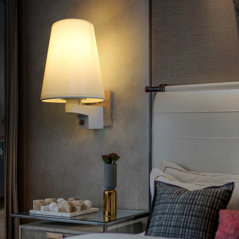 遥控调光卧室客厅书房插电插座式免打孔免接线免安装装饰超亮壁灯