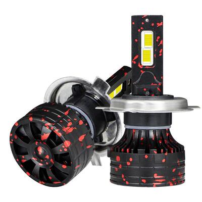 D55汽摩通用款LED大灯55W带风扇快速散热全铝外壳3570优质灯珠