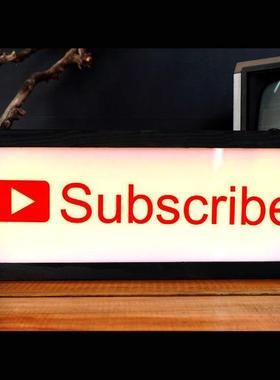 热销subscribe亚克力灯箱创意场景直播灯箱led灯照明