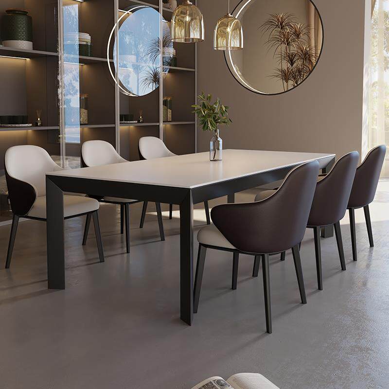 9W德利丰岩板餐桌大尺寸长方形别墅大户型家用写字台书桌拉米娜定