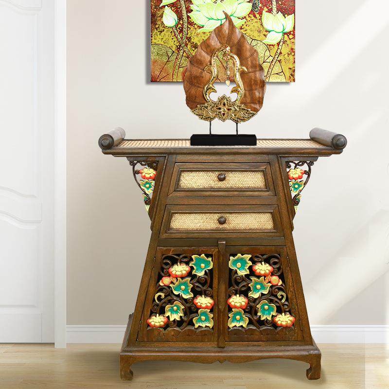 泰式家居东南亚风格住宅家具泰国手工艺品储物装饰柜彩绘玄关柜,纺织面料/辅料/配套,纺织机械配件,淘宝优惠券,粉丝福利购,淘宝优惠卷