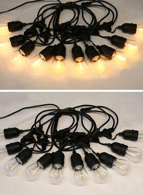 E27插电S14灯串15LED梨形灯泡气氛装扮圣诞节日庭院草坪装饰灯派