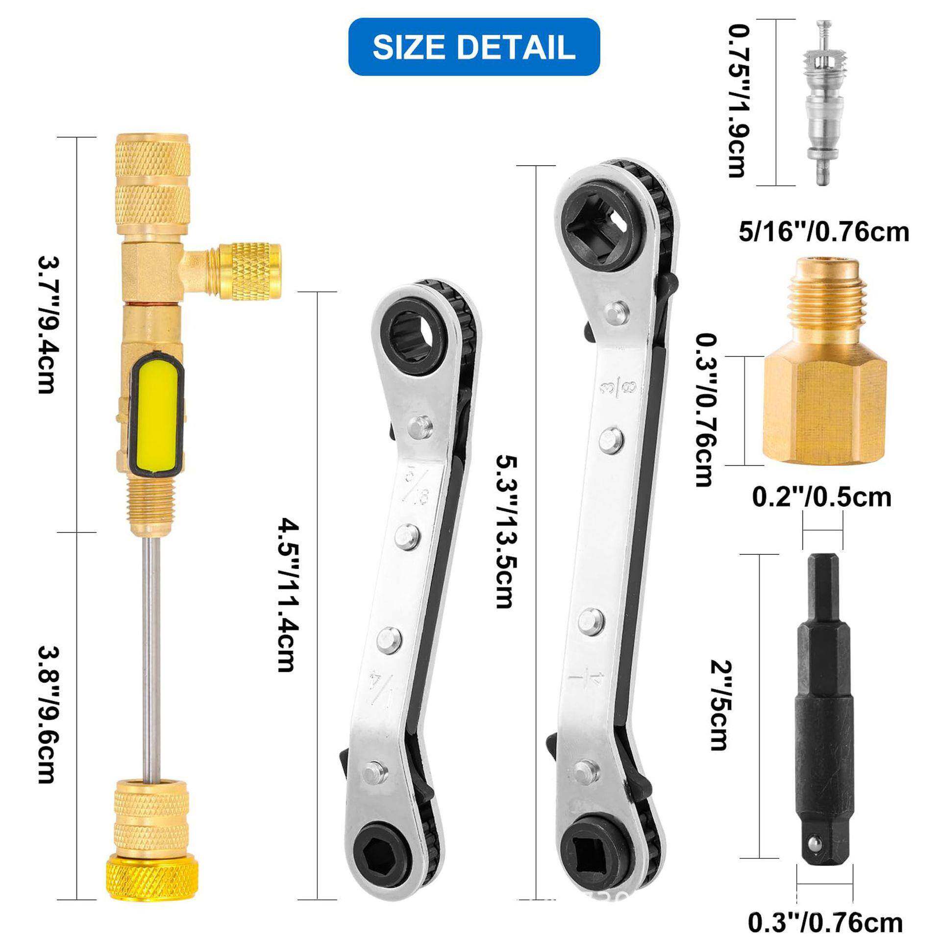 阀芯拆卸器安装工具27448扳手套装带E六角钻头适配SA1/4和5/器16