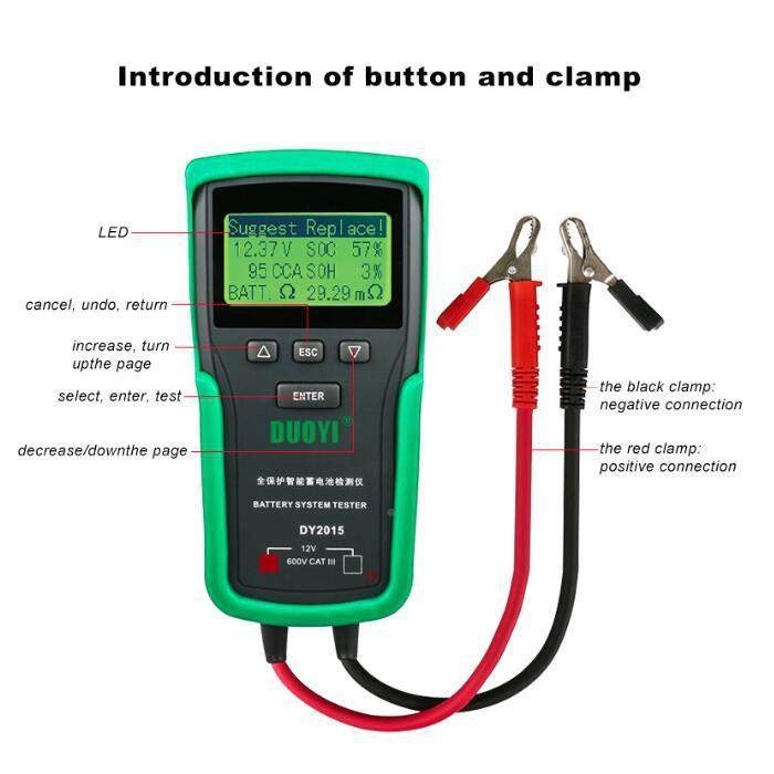 DY2015多一英Y文蓄电池检测测仪汽车蓄M电池试D2015电瓶寿命检测A