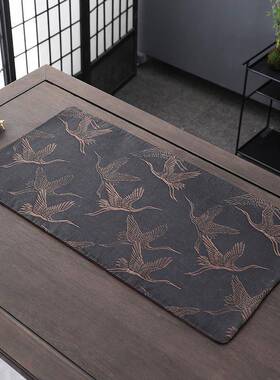 老料香云纱茶席26310中式风柞蚕鹤香云纱干泡高端复古轻奢国茶垫