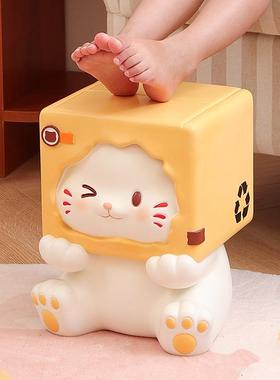创家意猫咪换鞋凳摆件MM7078厅入户玄关客茶几板凳家用小凳子新装
