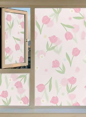 卫生间磨yBU5wdVa砂防玻璃贴走透光不透明浴纸室窗花纸光防窥窗户