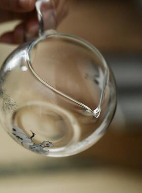 宜室茶话14919鹤松公草堂杯高透耐热玻璃分茶器公杯大道号茶海茶