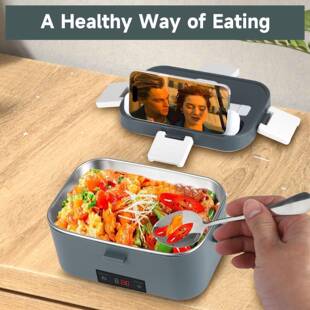 1.8大量电热饭盒免注水快速加热锈钢L内胆容便携上班54393族不便