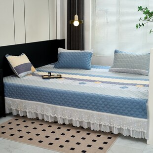 2024新款全棉j磨毛榻榻米床盖高档纯棉加厚防滑床单东北大坑罩定