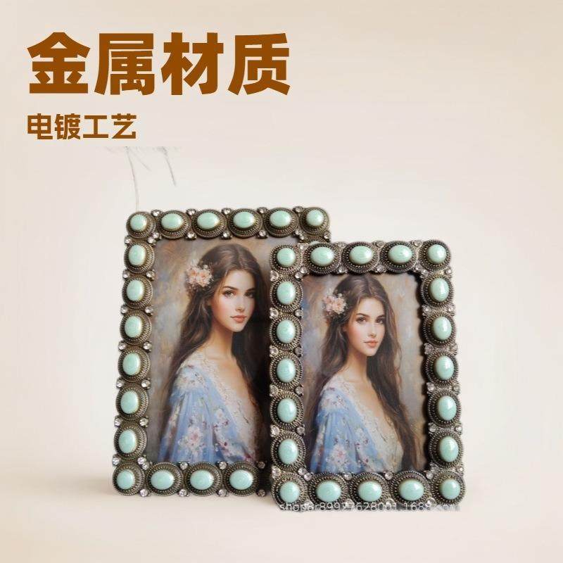 珐金琅彩新款摆台相框金属立体玻1xy0014璃相框宝兰色属相框xy004,家居饰品,DIY亲子装饰画,淘宝优惠券,粉丝福利购,淘宝优惠卷