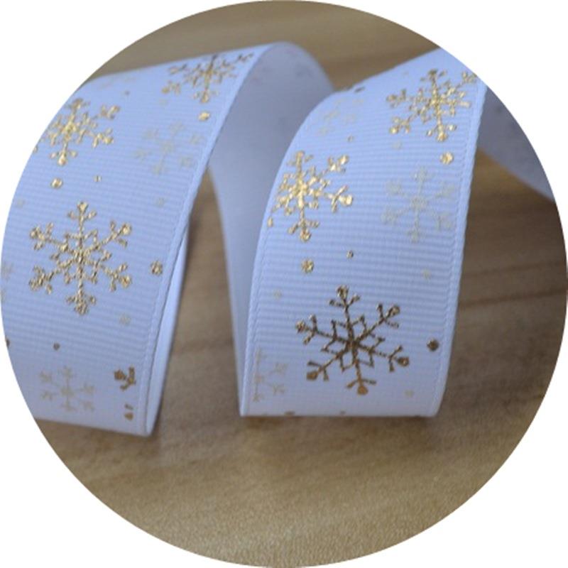 圣25Amm雪花圣诞罗纹带S31姚明织带诞节礼品9ZND包装丝带