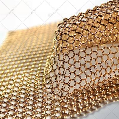 酒店隔断不锈环钢吊金属网大厅顶TWF幕墙隔断圆环装饰网属金装饰