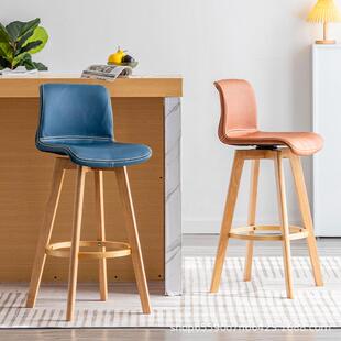 实木台椅旋转酒吧台高脚椅子创吧意高脚北茶店靠背家用吧153前台