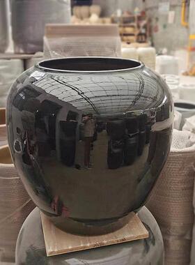 日式复古陶瓷面花瓶大台简口径多肉花盆客厅约装饰禅品粗ZCH陶意