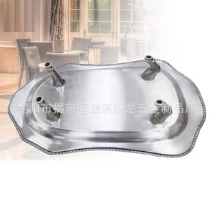 不锈钢乳猪盘子酒店餐商用大号身盘带刺烤猪托盘脚ATN国潮风加厅