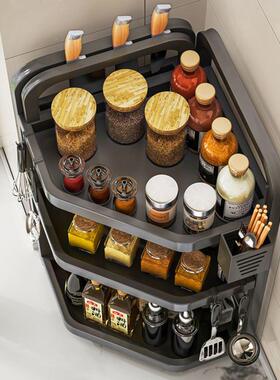 转厨房调味品置物能架台多功三角调料架盐调角味罐面收DQS纳盒三