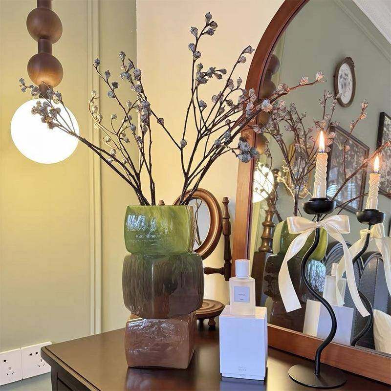 玻璃花双色方糖瓶花创不意错位异形规则方块花瓶摆件高级感家居水