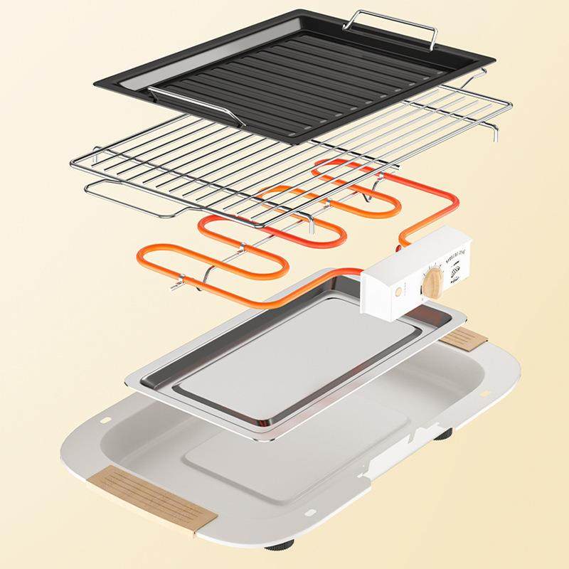 电烧烤炉家用电机无烟炉子烤肉架烤室白色烤工炉烤串串具内用品烤