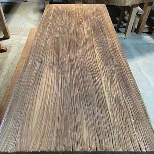 风化榆木茶桌老门板原木旧木板吧台板实木风化板复古怀旧茶台板